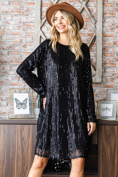 Sequin Shift Dress
