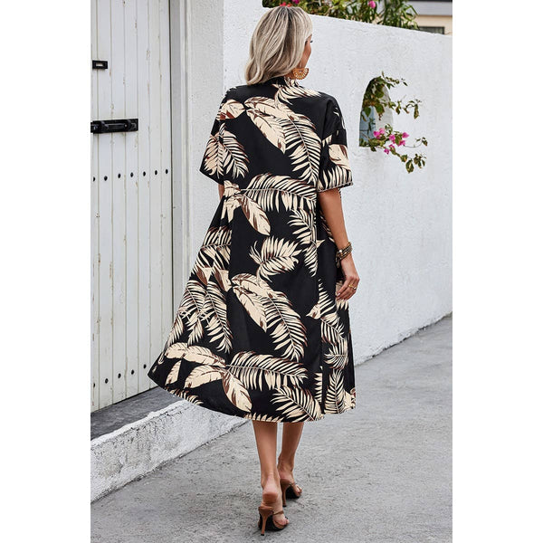 Two Piece Leaves Print Short Sets