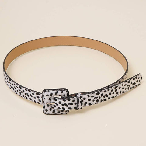 Black and White Print Belt Square Buckle