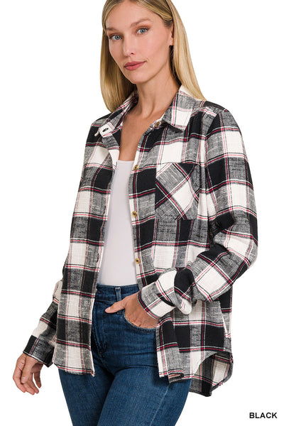 Plaid Flannel in Black/Red