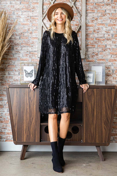 Sequin Shift Dress