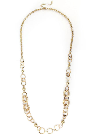 Circle Chain Long Necklace in Gold