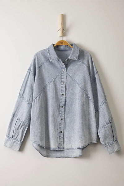 Mineral Washed Chambray Button Down Shirt