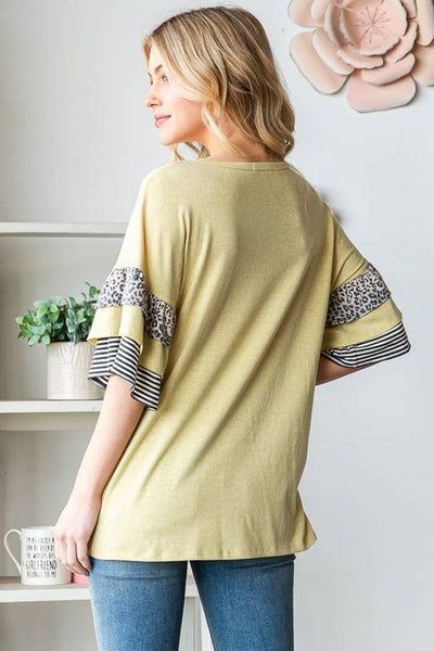 Ruffled Sleeve Top in Yellow