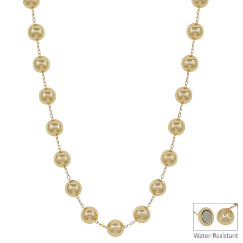 Water Resistant 12MM Gold Necklace with Magnetic Clasp