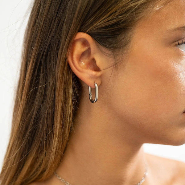 Hypoallergenic Oval Huggie Earrings
