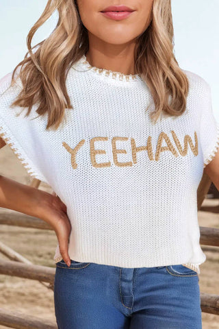YEEHAW Stitch Edge Sweater Vest