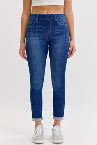 Dark Mid Rise Pull-On Crop Skinny by Cello