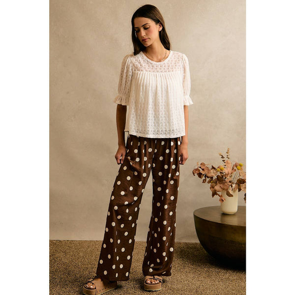 Crochet Knit Top in Ivory