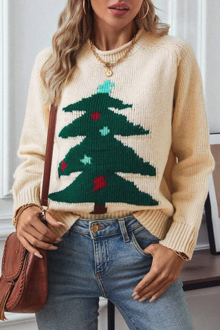 Christmas Tree Sweater in Ivory