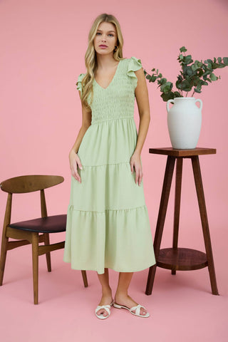 Flutter Sleeve Maxi in Sage