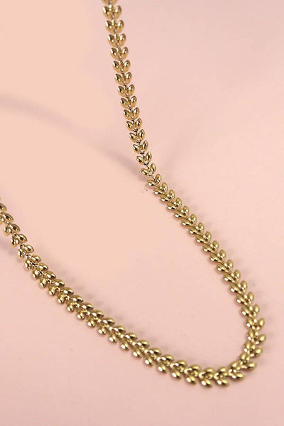 Leaf Chain Necklace in Gold