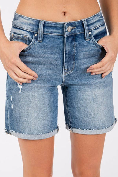 Mid Rise Midi Shorts