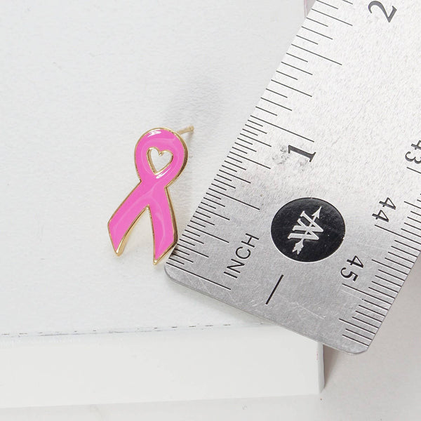 Breast Cancer Awareness Ribbon Earrings