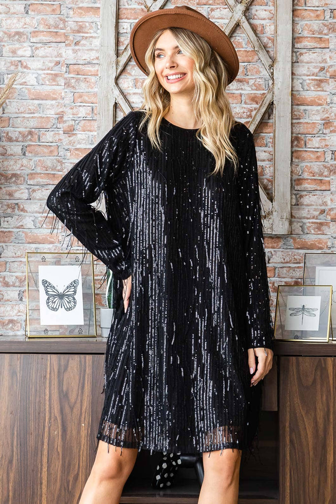 Sequin Shift Dress Better in Bourbon Sequin Shift Dress Better in Bourbon