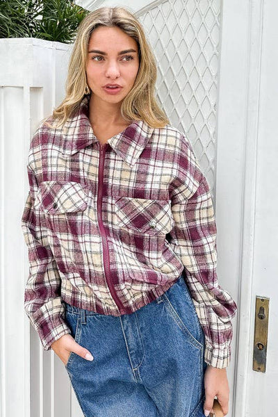 Fall Vibes Plaid Print Jacket