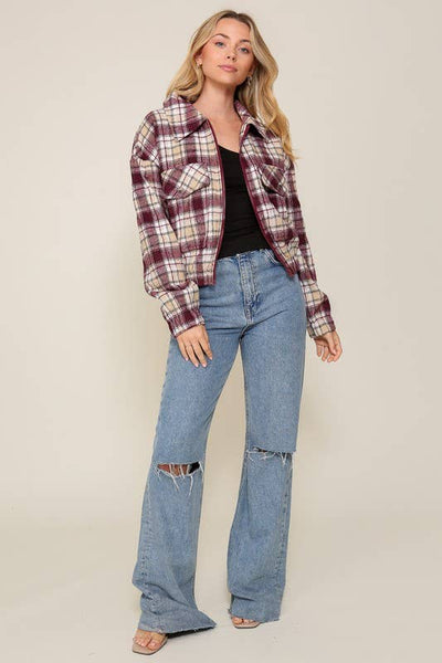 Fall Vibes Plaid Print Jacket