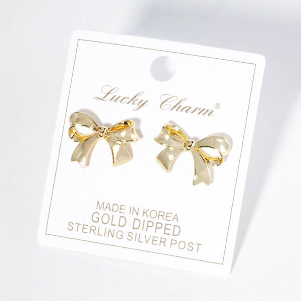 Ribbon Bow Stud Earrings