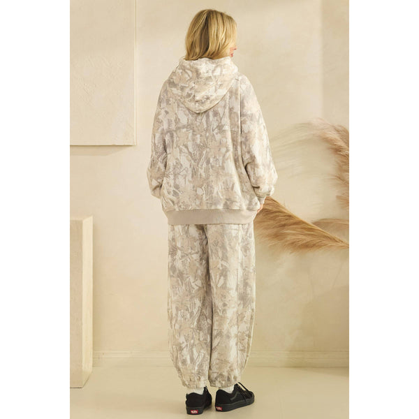 Camo Printed Fleece Hoodie