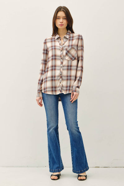Caramel Plaid Button Down