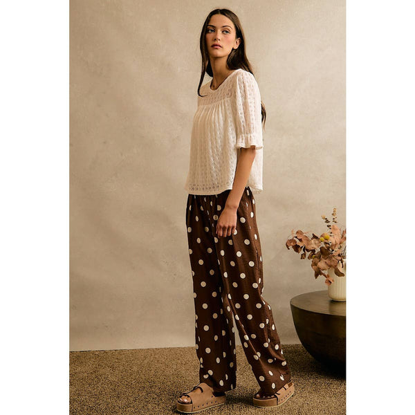 Crochet Knit Top in Ivory