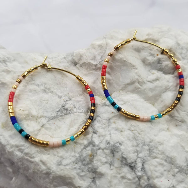 Boho Colorloop Beaded Earrings