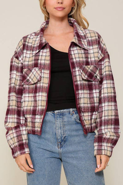 Fall Vibes Plaid Print Jacket