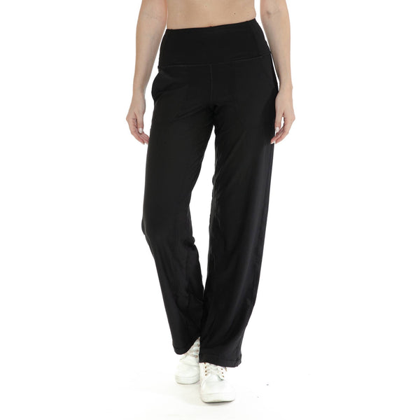 Wide Leg Activewear Pants in Black