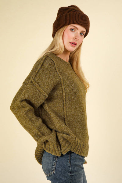 Fuzzy Feeling Oversized Knit Pullover Sweater