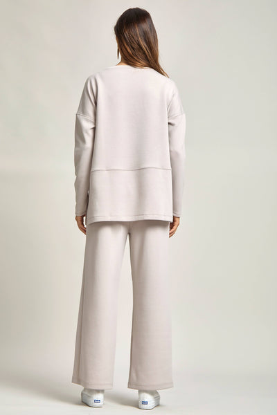 Travel Modal Set Tunic Top + Straight Pants in Grey