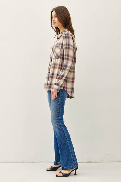 Caramel Plaid Button Down