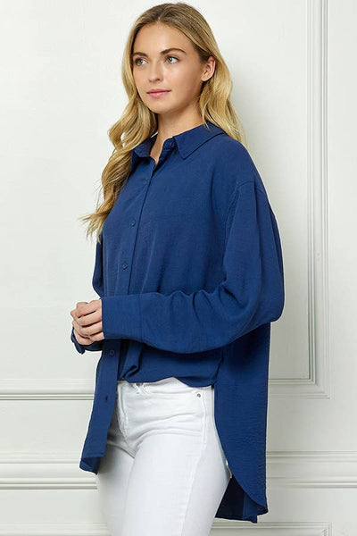 Oversized Boyfriend Light Weight Shirt in Navy