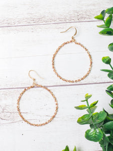 Rose Gold Beaded Hoops