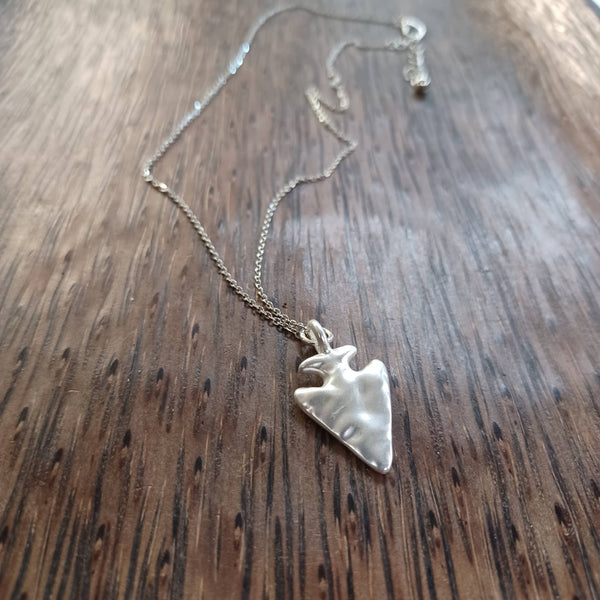 Dainty Hammered Arrowhead Necklace