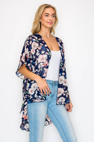 Chiffon Printed Kimono Casual Cardigan