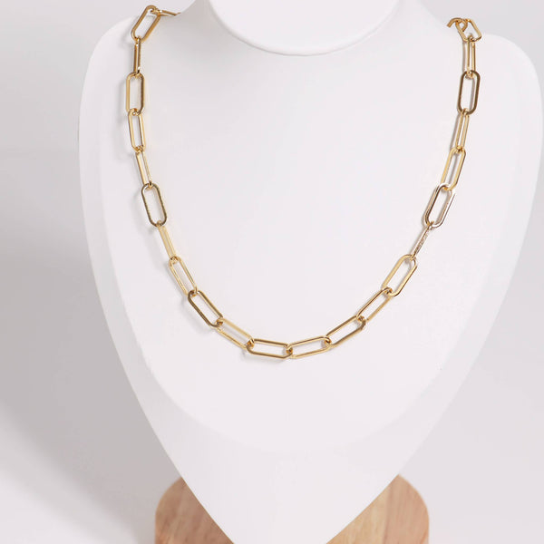 Gold PVD Paperclip Chain Necklace