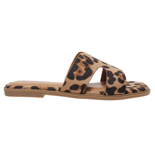 Leopard Slide Sandals by Pierre Dumas