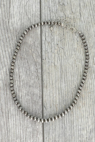16"-19" Western Navajo Pearl Beaded Collar Necklace