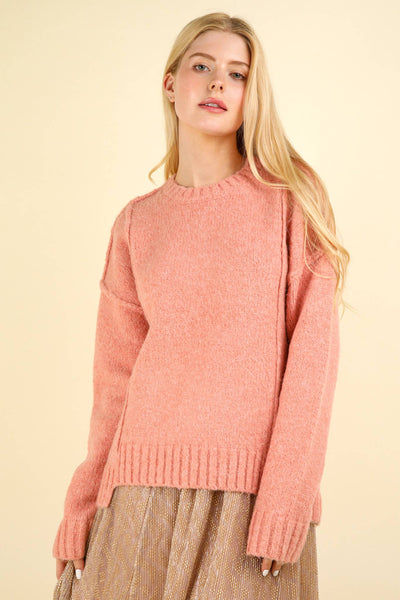 Plus Fuzzy Feeling Sweater in Pink