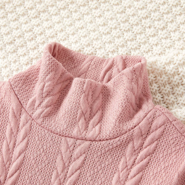 Tween Cable Knit Dress in Pink