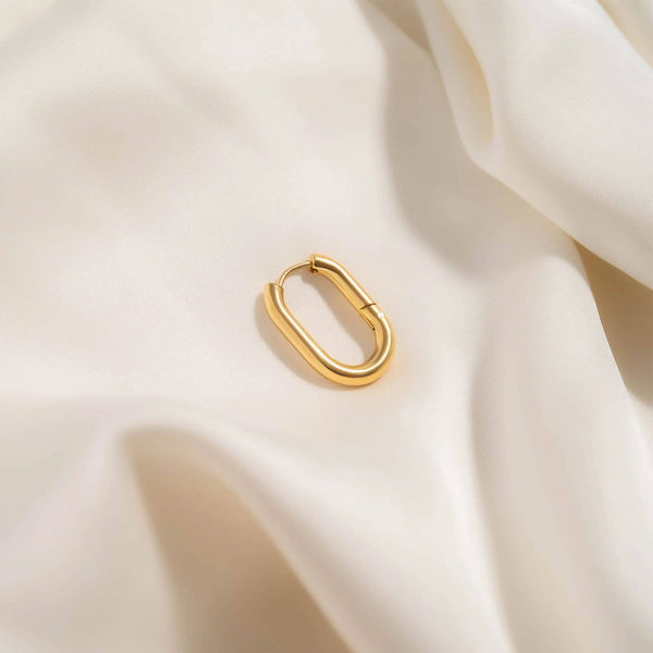 Hypoallergenic Oval Huggie Earrings