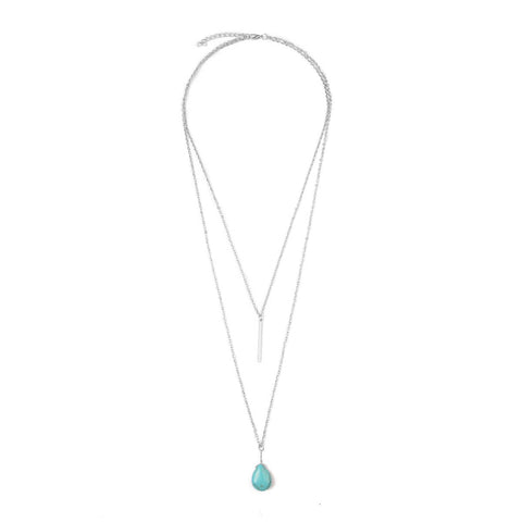 Matchstick and Teardrop Layered Necklace