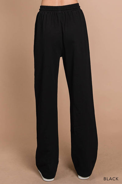 Vintage Washed Cotton Terry Lounge Pants in Black