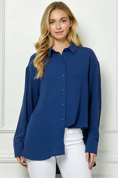 Oversized Boyfriend Light Weight Shirt in Navy