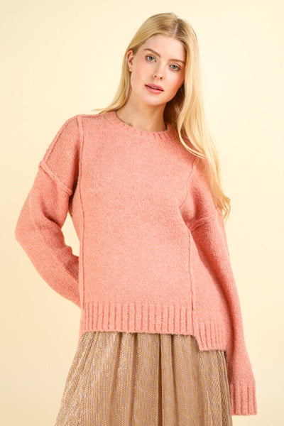 Fuzzy Feeling Oversized Sweater in Pink