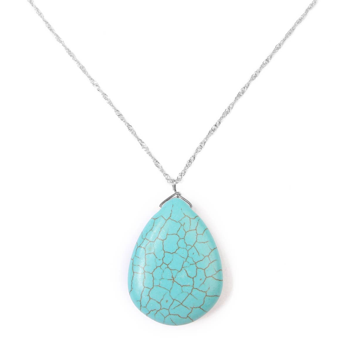 Turquoise Pendant Necklace in Silver