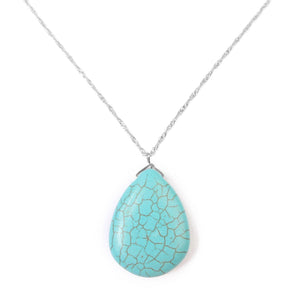 Turquoise Pendant Necklace in Silver