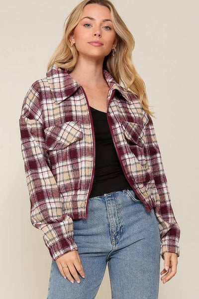 Fall Vibes Plaid Print Jacket