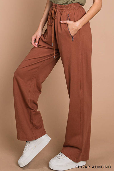 Vintage Washed Cotton Terry Lounge Pants in Black