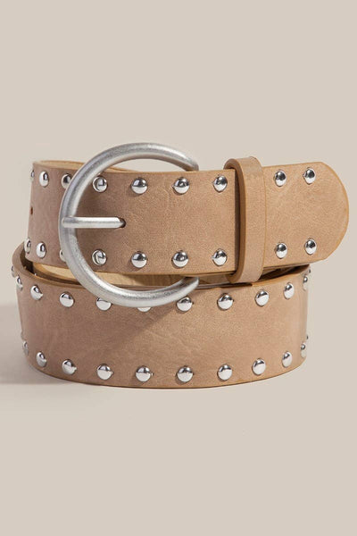 Metallic Studded Faux Leather Belt